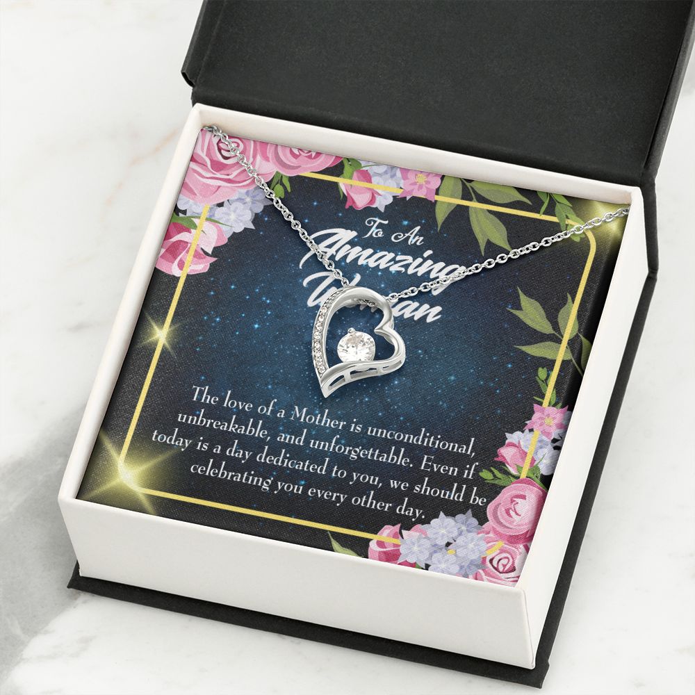 To Mom Mom Unconditional Love Forever Necklace w Message Card-Express Your Love Gifts