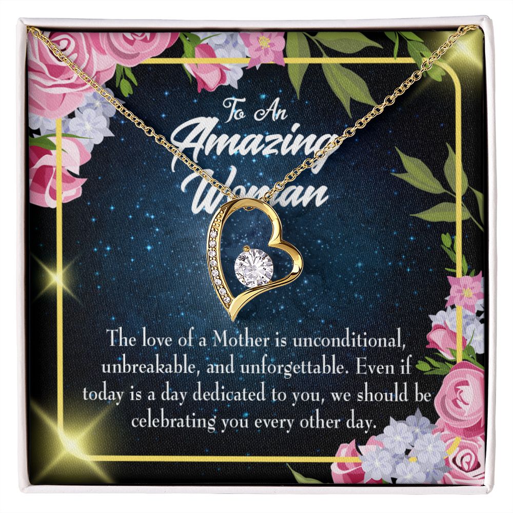 To Mom Mom Unconditional Love Forever Necklace w Message Card-Express Your Love Gifts