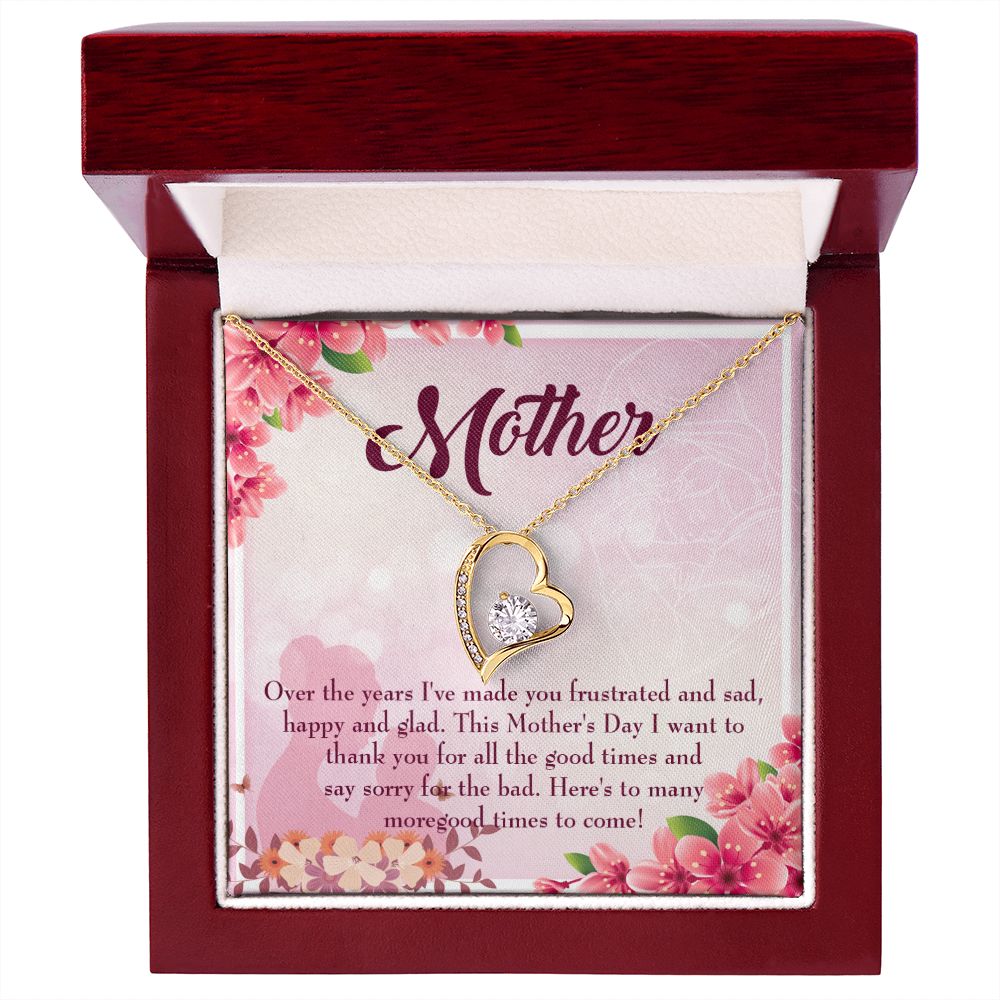 To Mom More Good Times Forever Necklace w Message Card-Express Your Love Gifts