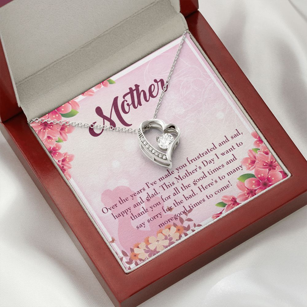 To Mom More Good Times Forever Necklace w Message Card-Express Your Love Gifts