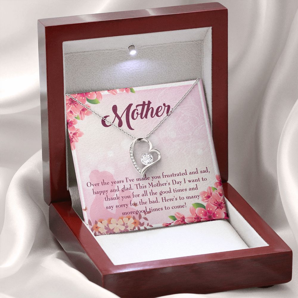 To Mom More Good Times Forever Necklace w Message Card-Express Your Love Gifts