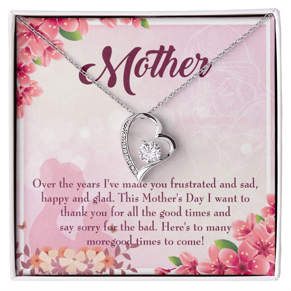 To Mom More Good Times Forever Necklace w Message Card-Express Your Love Gifts