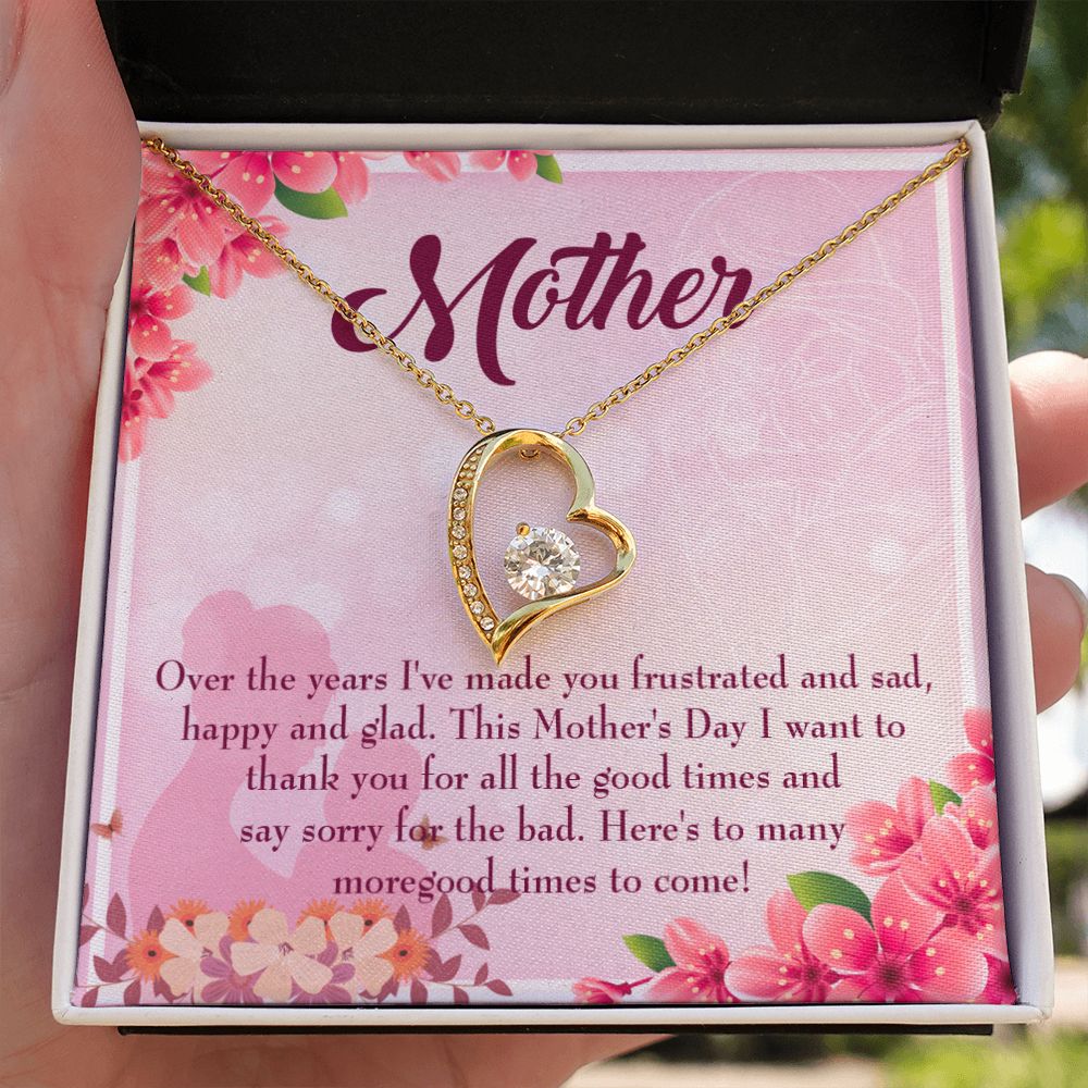 To Mom More Good Times Forever Necklace w Message Card-Express Your Love Gifts