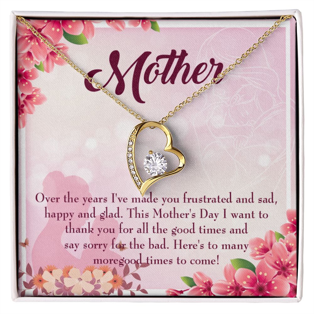 To Mom More Good Times Forever Necklace w Message Card-Express Your Love Gifts