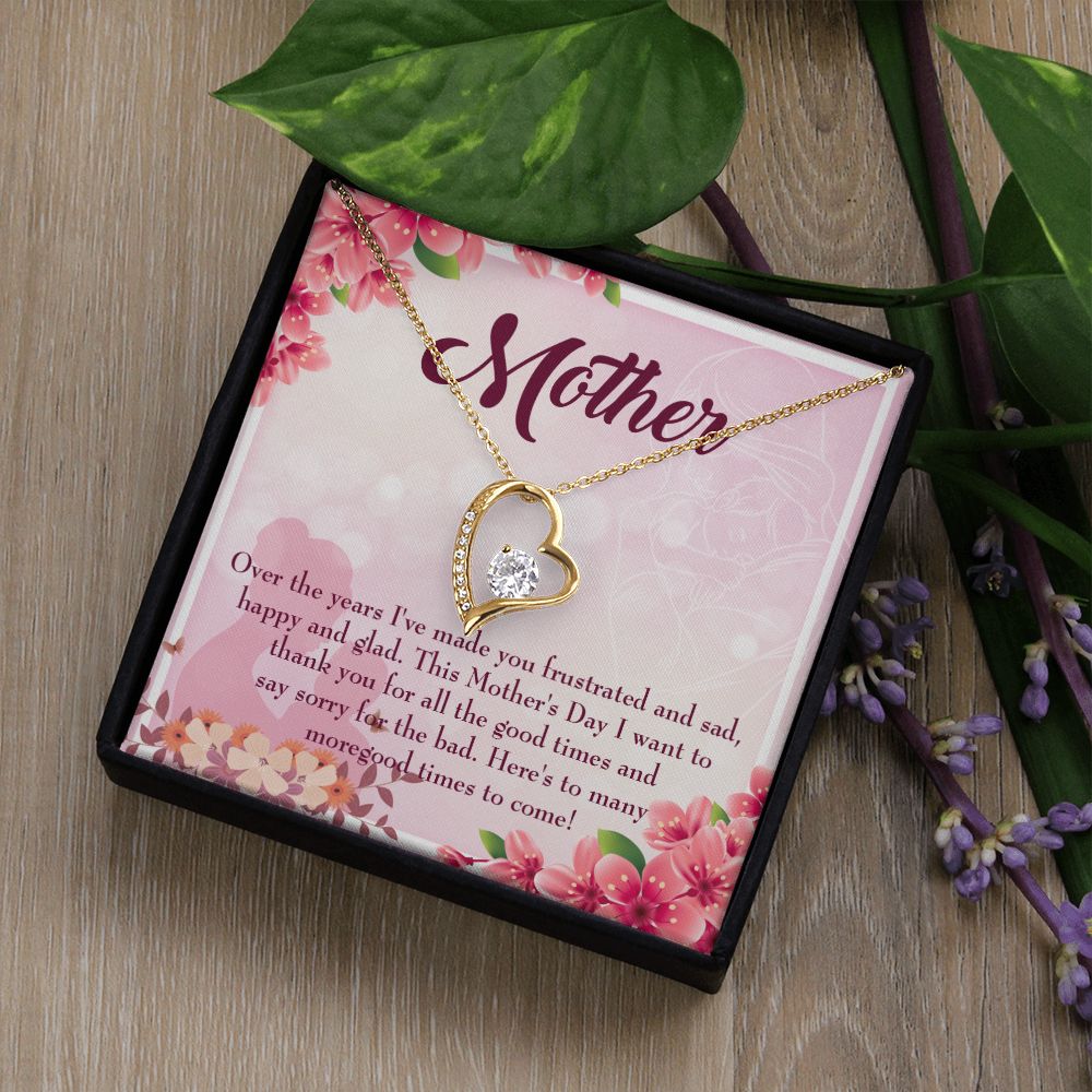 To Mom More Good Times Forever Necklace w Message Card-Express Your Love Gifts