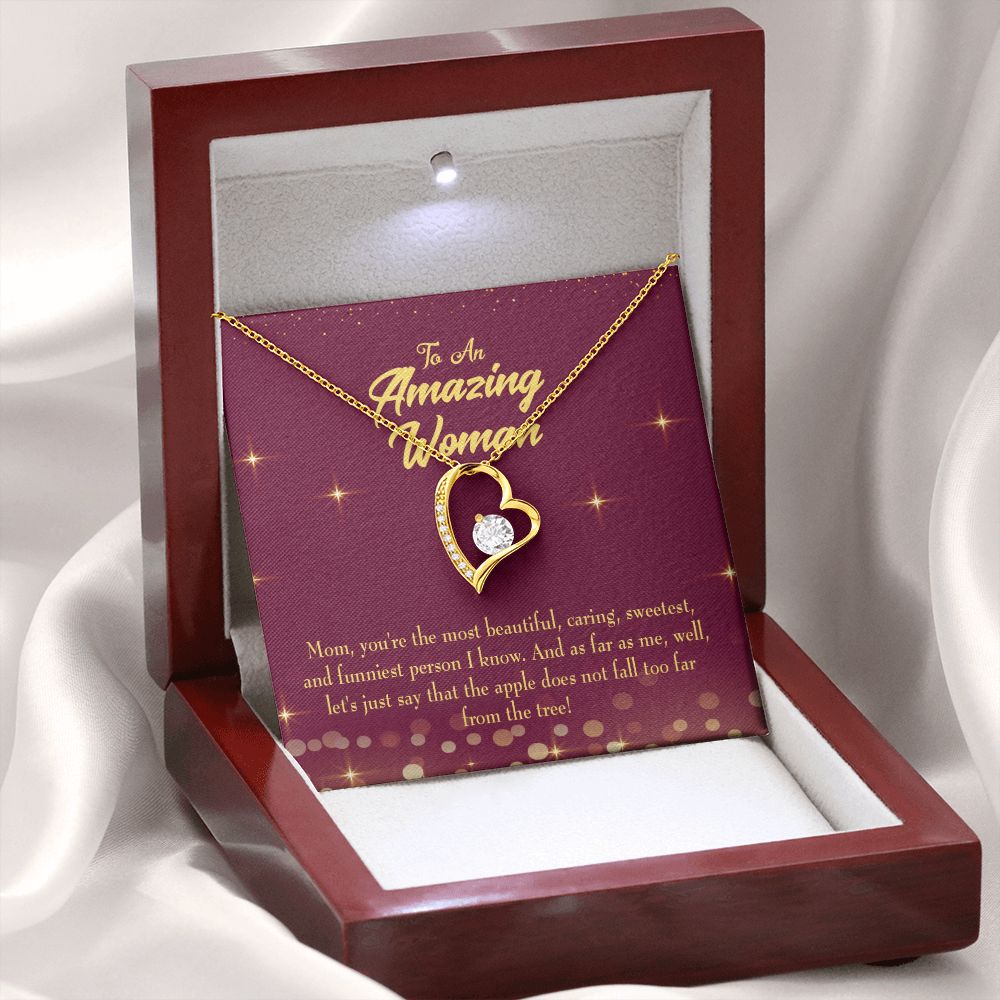 To Mom Most Beautiful Forever Necklace w Message Card-Express Your Love Gifts