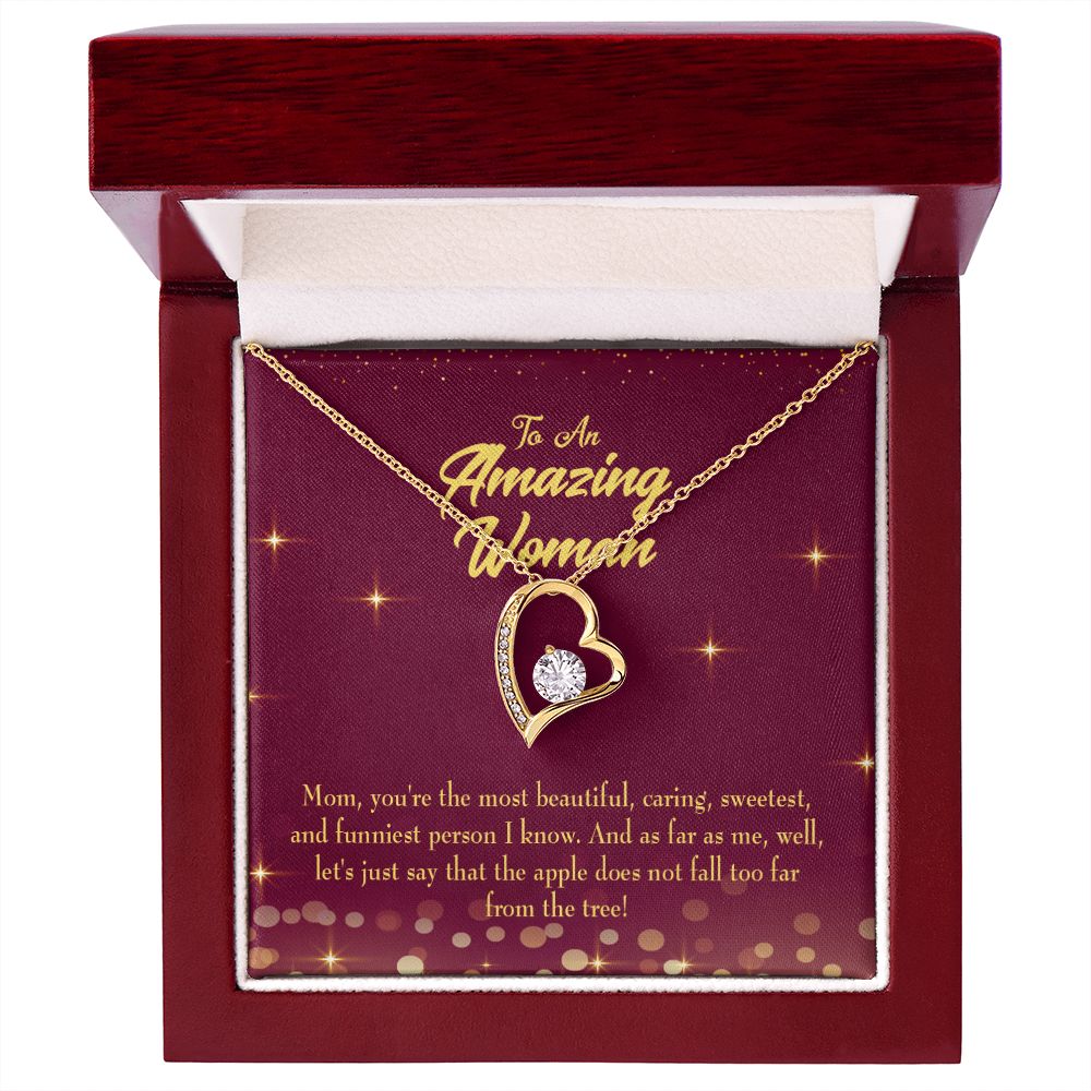 To Mom Most Beautiful Forever Necklace w Message Card-Express Your Love Gifts
