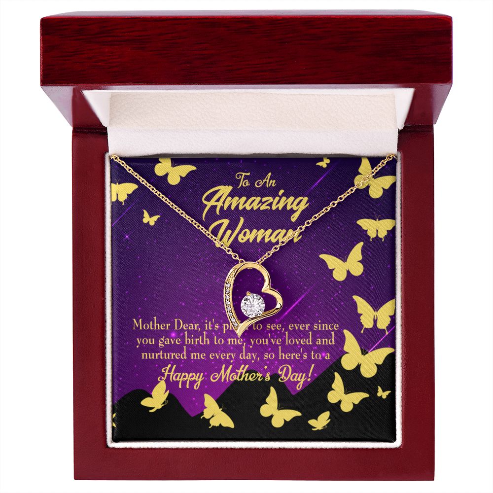 To Mom Mother Dear Forever Necklace w Message Card-Express Your Love Gifts