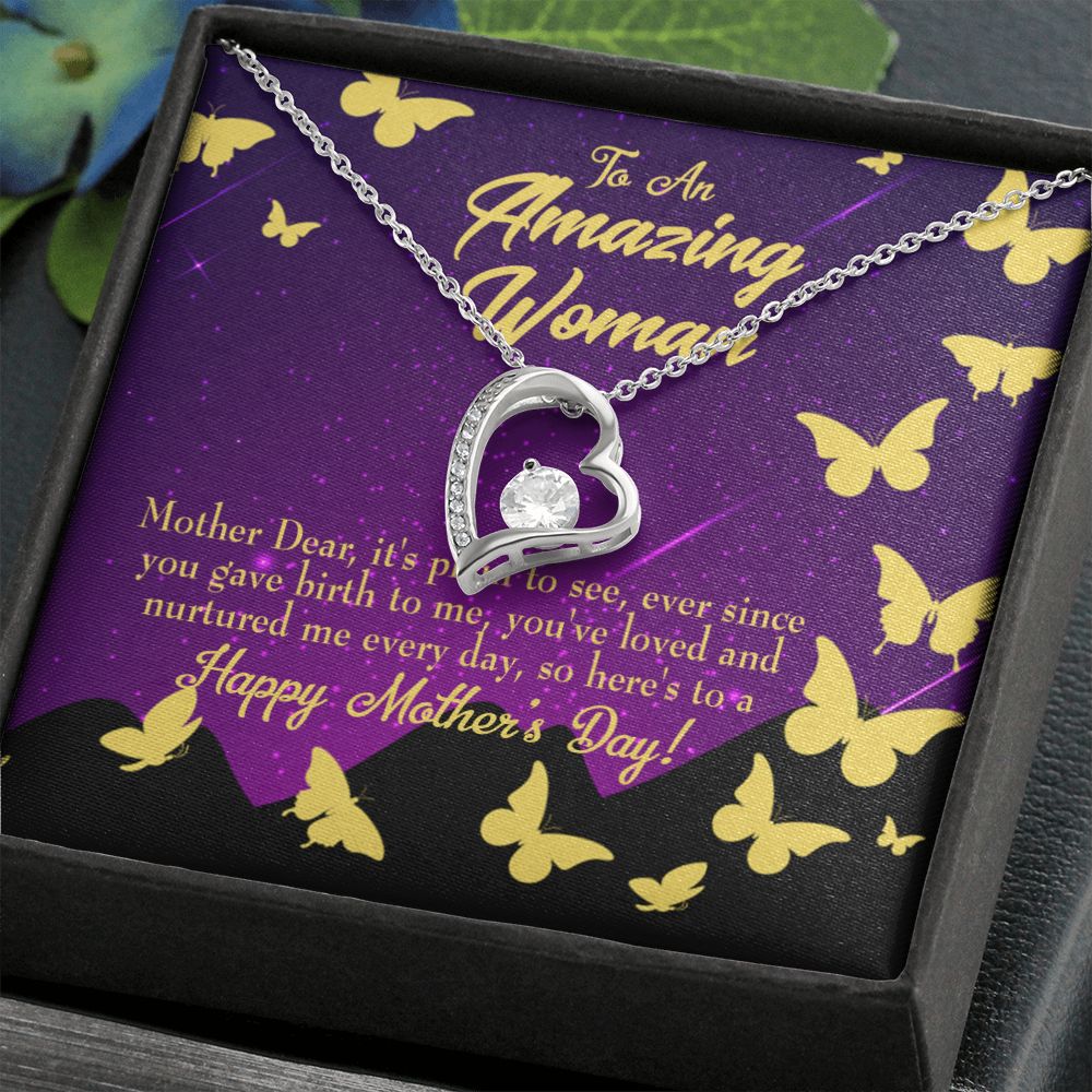 To Mom Mother Dear Forever Necklace w Message Card-Express Your Love Gifts