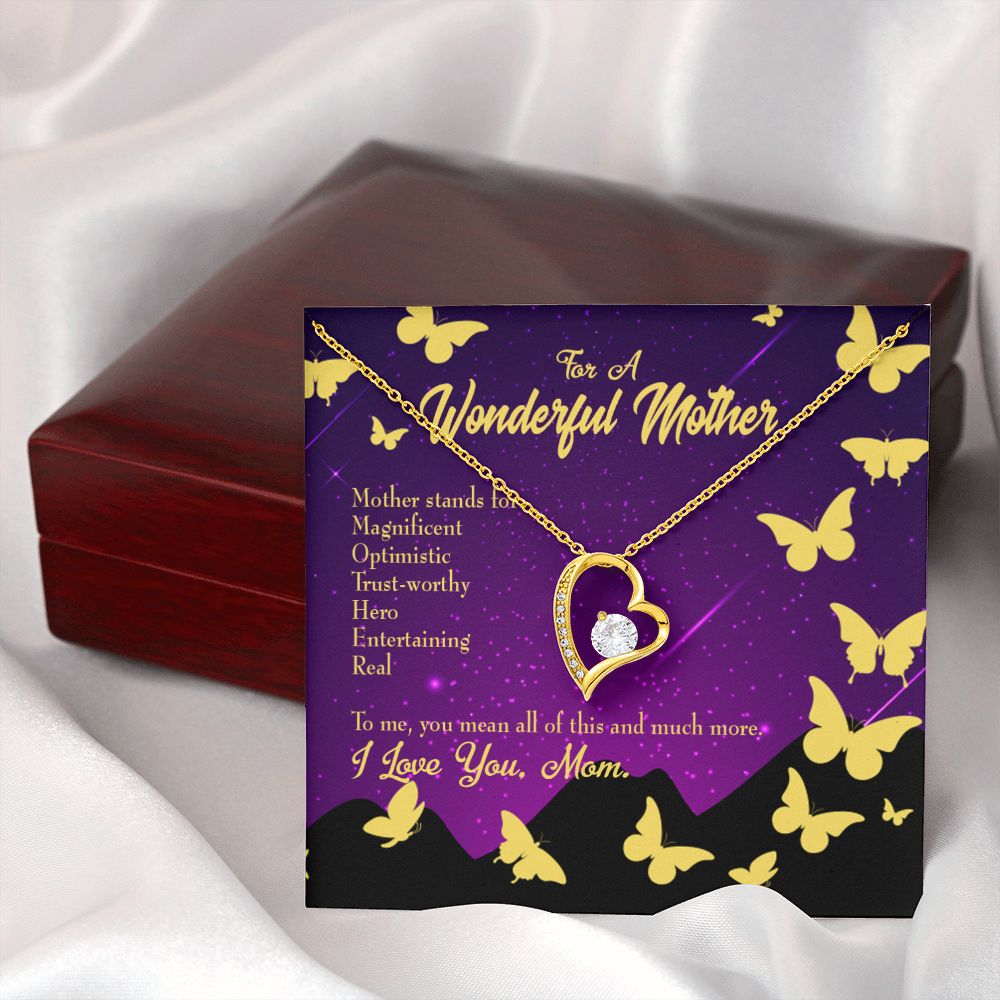 To Mom Mother Definition Forever Necklace w Message Card-Express Your Love Gifts