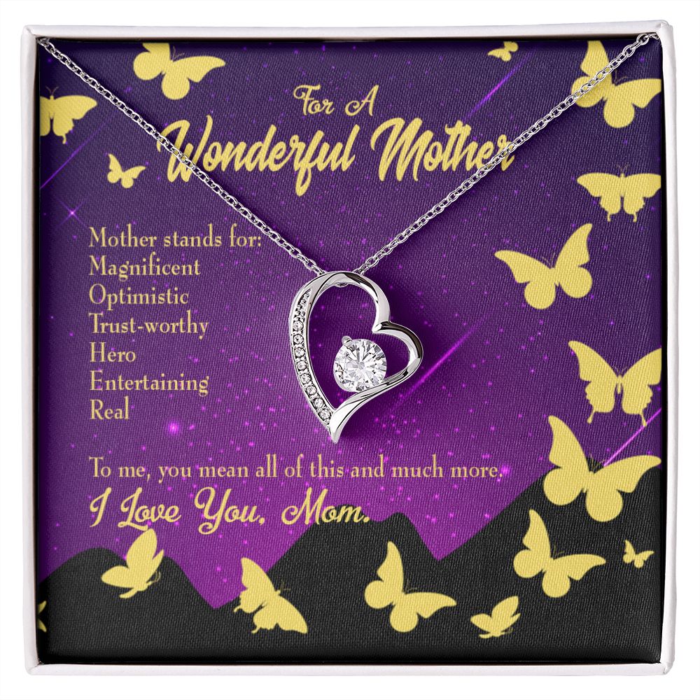 To Mom Mother Definition Forever Necklace w Message Card-Express Your Love Gifts