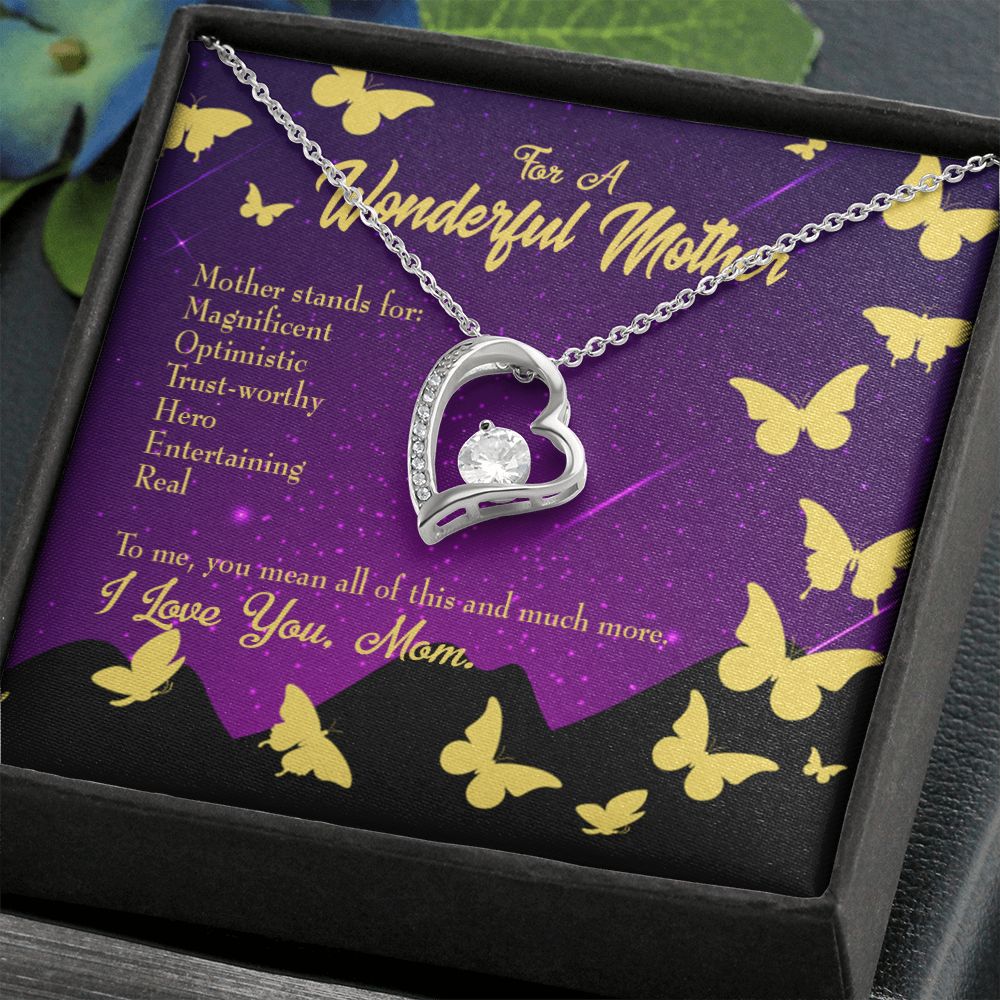 To Mom Mother Definition Forever Necklace w Message Card-Express Your Love Gifts