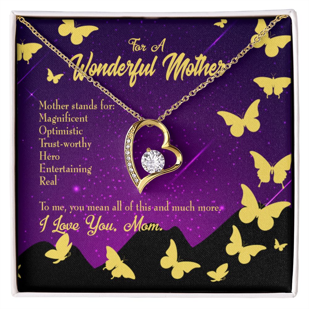 To Mom Mother Definition Forever Necklace w Message Card-Express Your Love Gifts