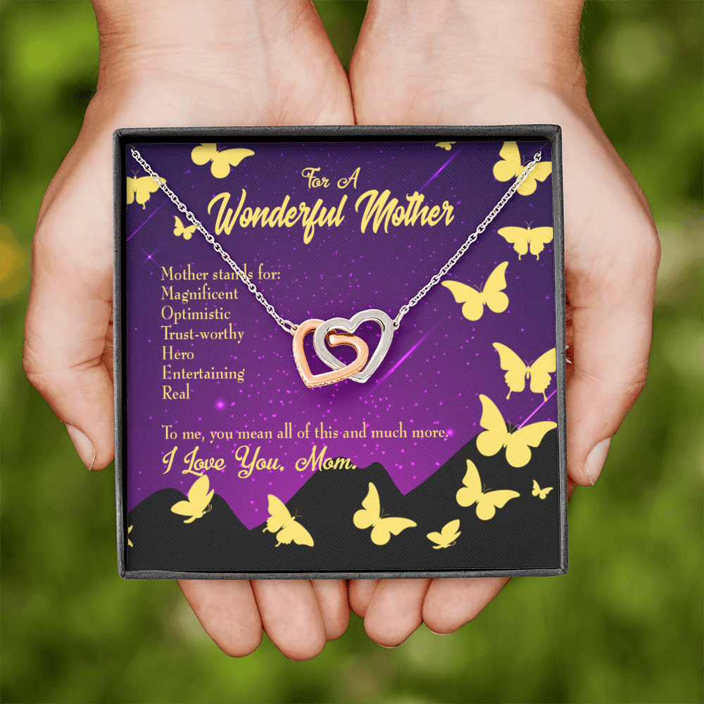 To Mom Mother Definition Purple Inseparable Necklace-Express Your Love Gifts