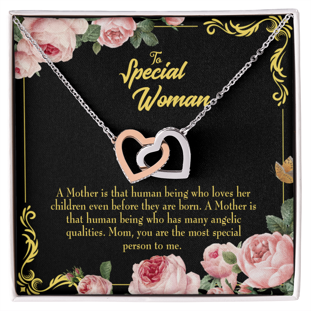 To Mom Mother is Human Inseparable Necklace-Express Your Love Gifts