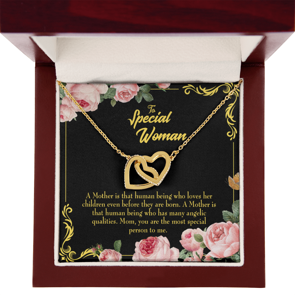 To Mom Mother is Human Inseparable Necklace-Express Your Love Gifts