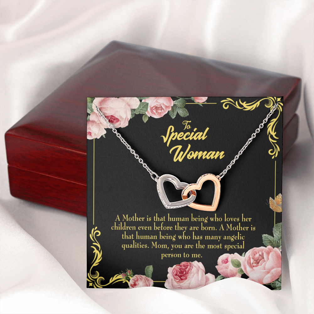 To Mom Mother is Human Inseparable Necklace-Express Your Love Gifts