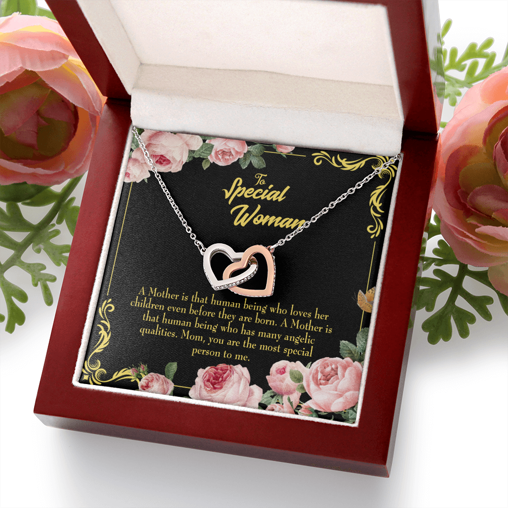 To Mom Mother is Human Inseparable Necklace-Express Your Love Gifts