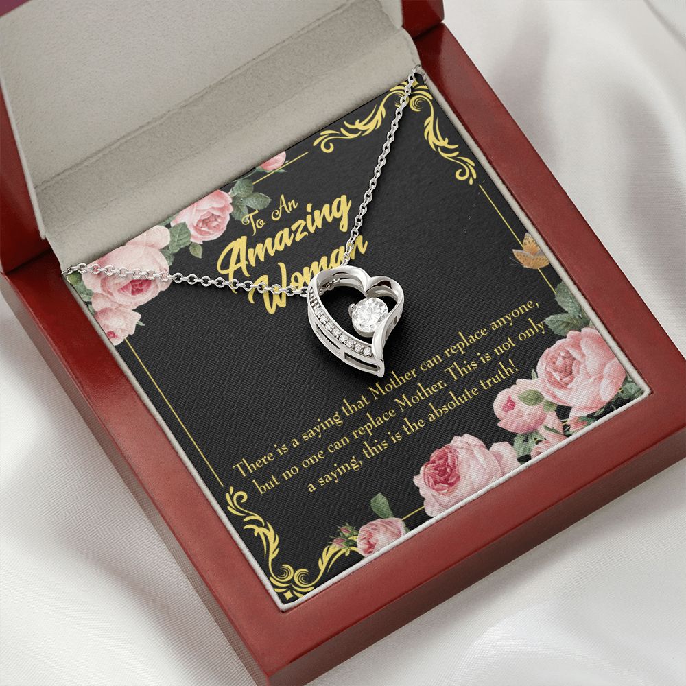 To Mom Mother is Irreplaceable Forever Necklace w Message Card-Express Your Love Gifts