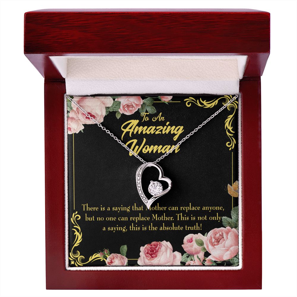 To Mom Mother is Irreplaceable Forever Necklace w Message Card-Express Your Love Gifts