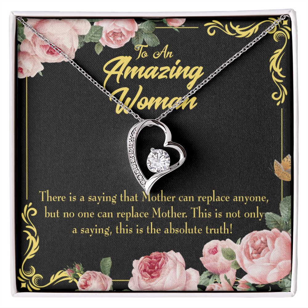 To Mom Mother is Irreplaceable Forever Necklace w Message Card-Express Your Love Gifts
