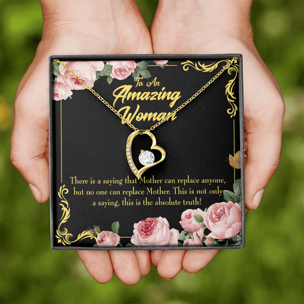 To Mom Mother is Irreplaceable Forever Necklace w Message Card-Express Your Love Gifts