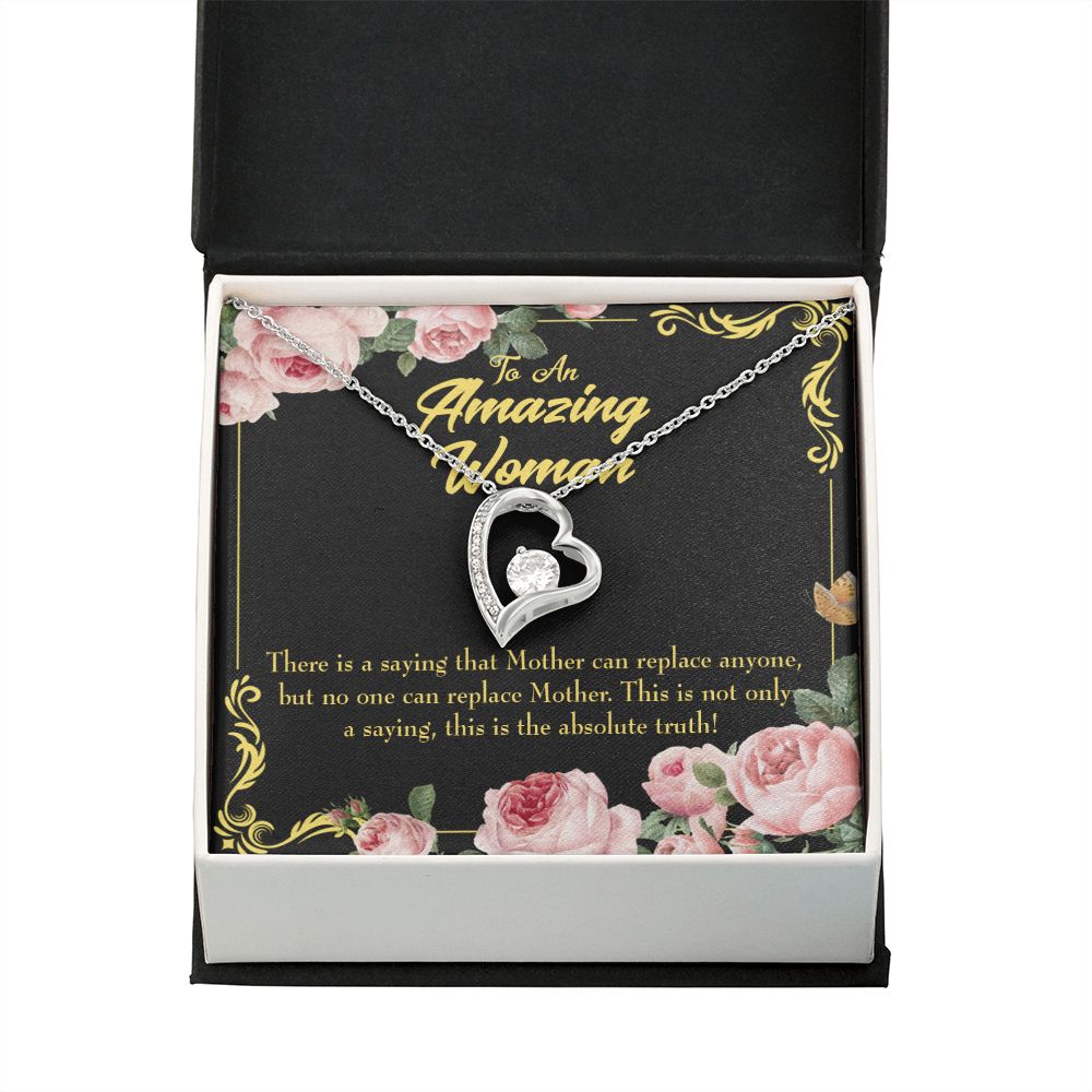 To Mom Mother is Irreplaceable Forever Necklace w Message Card-Express Your Love Gifts