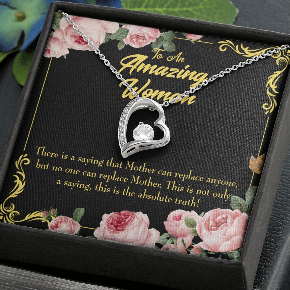 To Mom Mother is Irreplaceable Forever Necklace w Message Card-Express Your Love Gifts