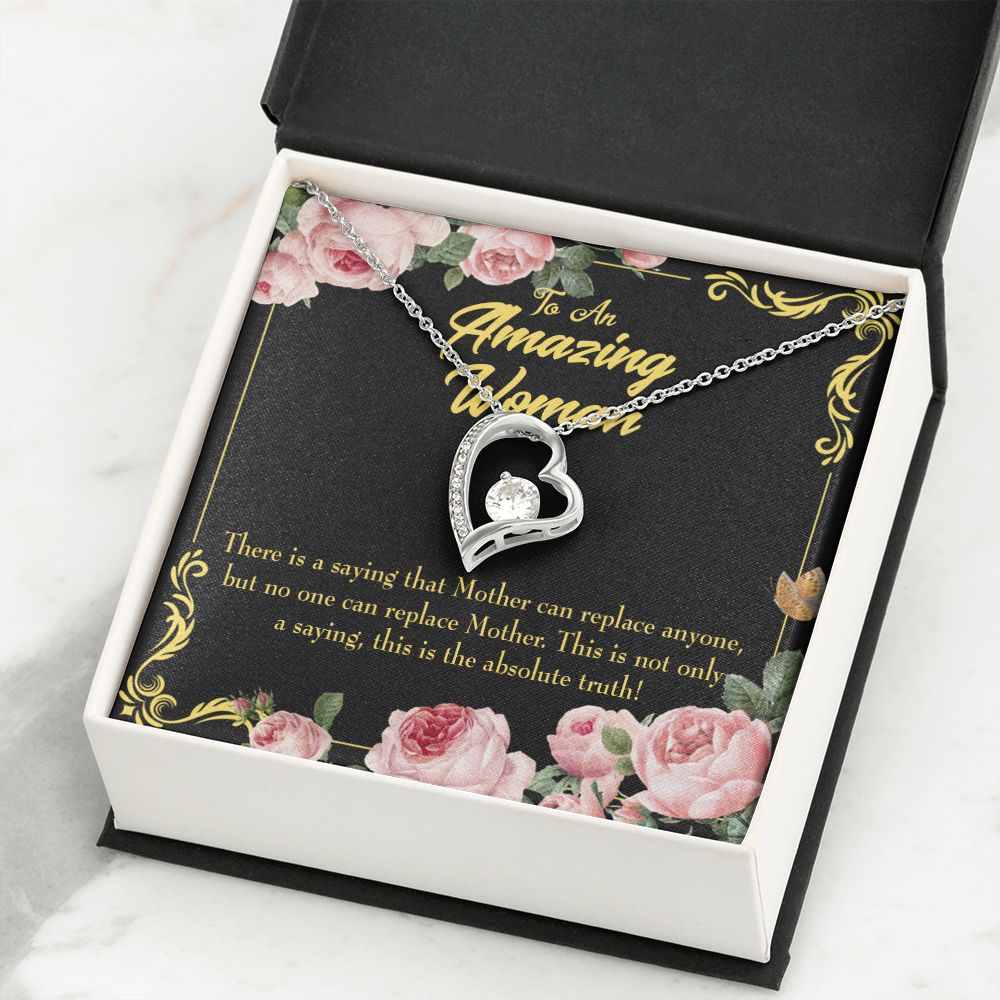 To Mom Mother is Irreplaceable Forever Necklace w Message Card-Express Your Love Gifts