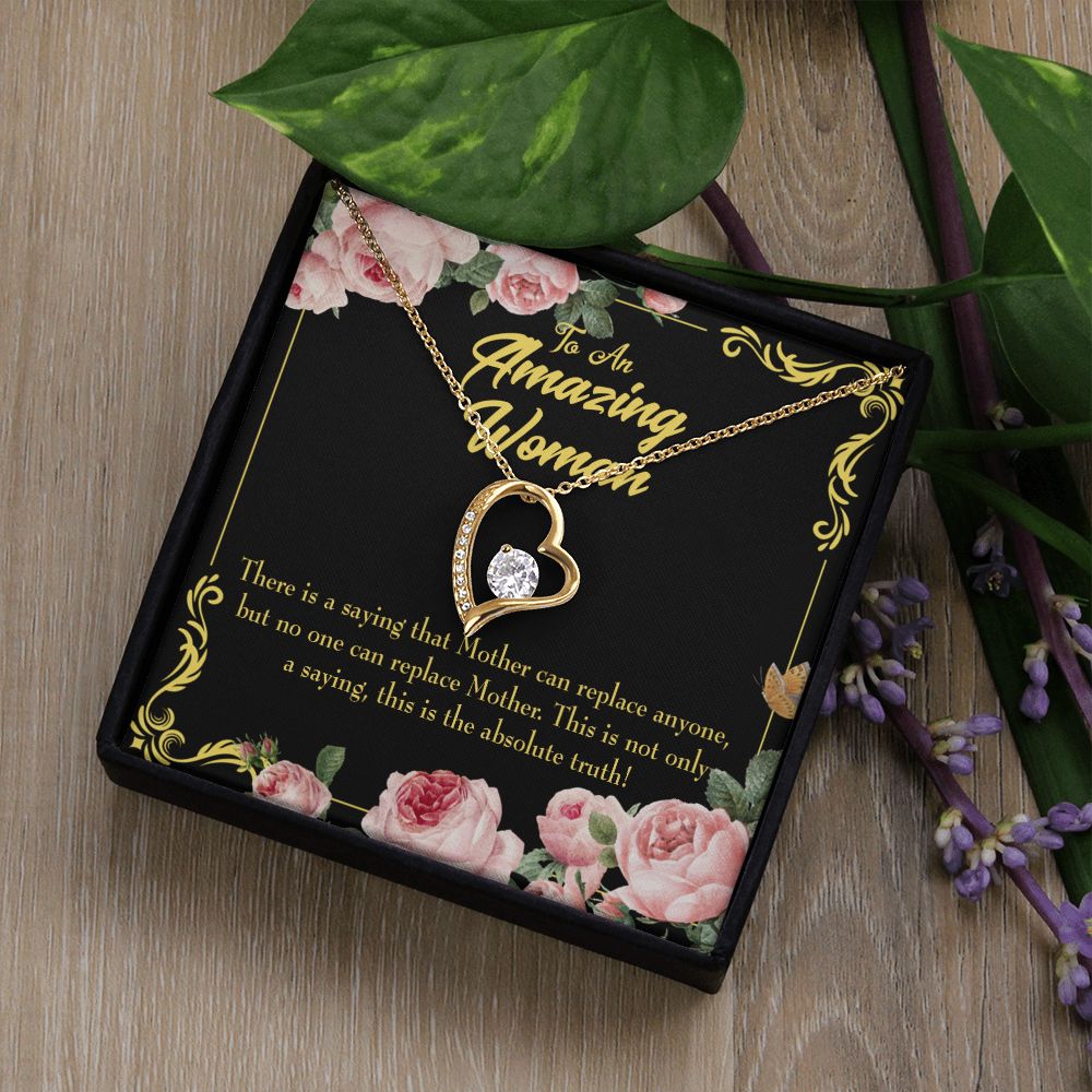 To Mom Mother is Irreplaceable Forever Necklace w Message Card-Express Your Love Gifts