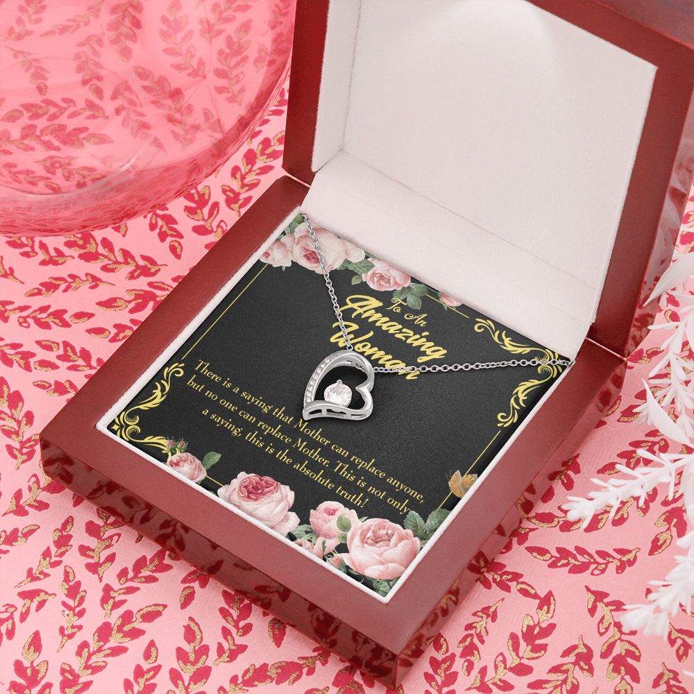 To Mom Mother is Irreplaceable Forever Necklace w Message Card-Express Your Love Gifts