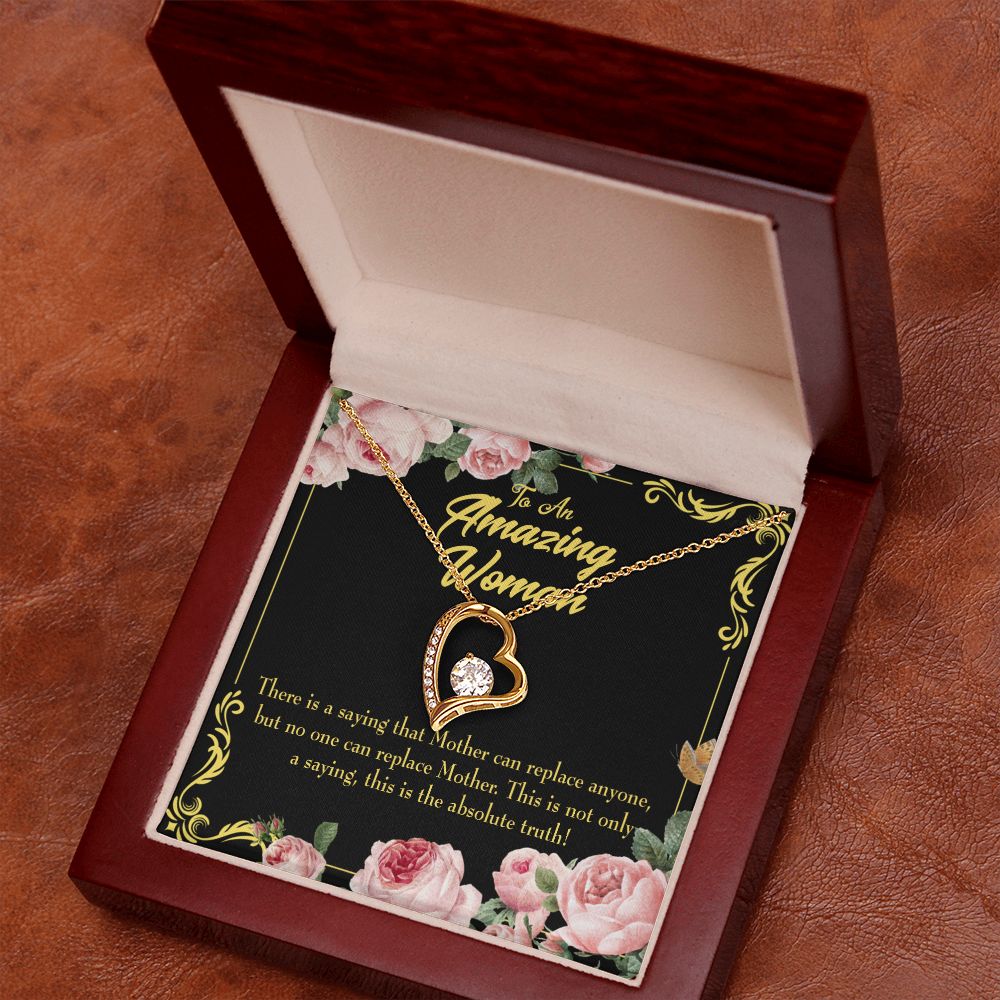 To Mom Mother is Irreplaceable Forever Necklace w Message Card-Express Your Love Gifts