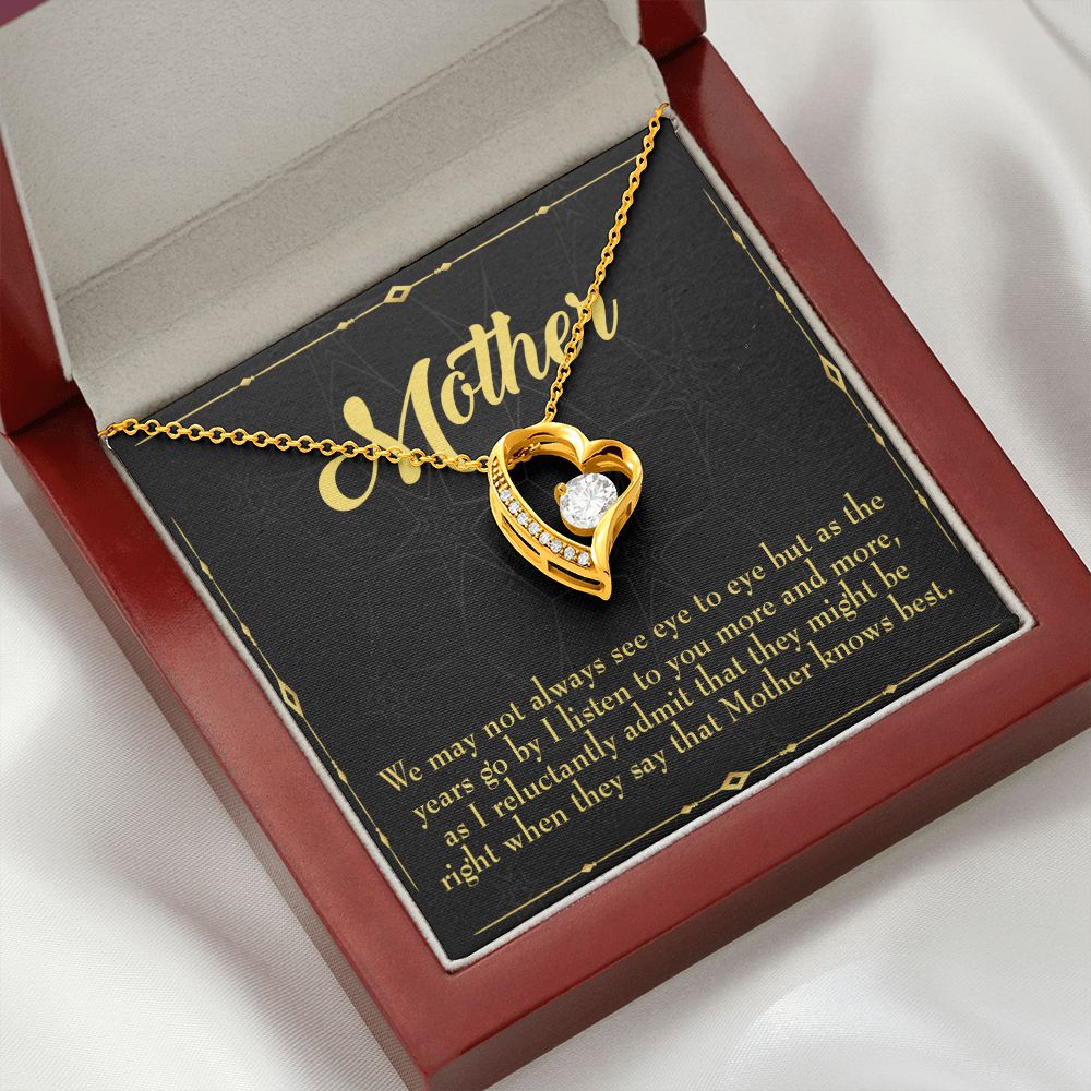 To Mom Mother Knows Best Forever Necklace w Message Card-Express Your Love Gifts