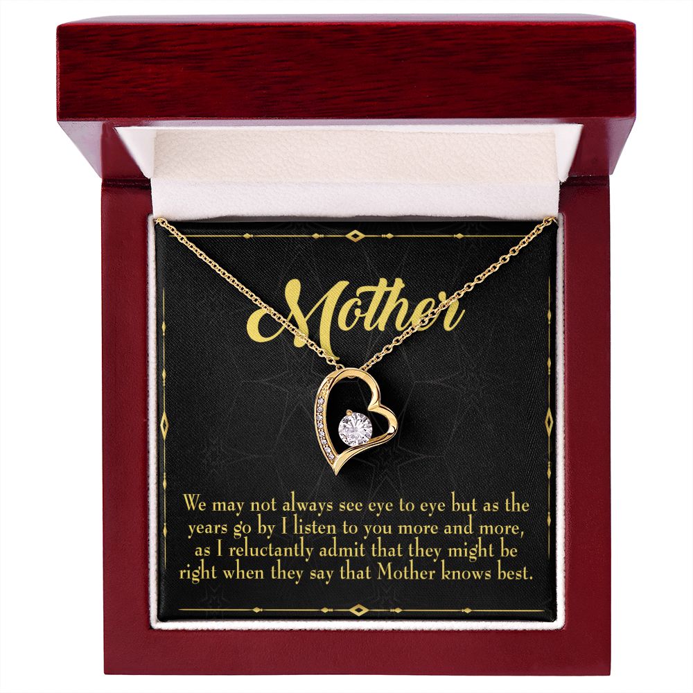 To Mom Mother Knows Best Forever Necklace w Message Card-Express Your Love Gifts