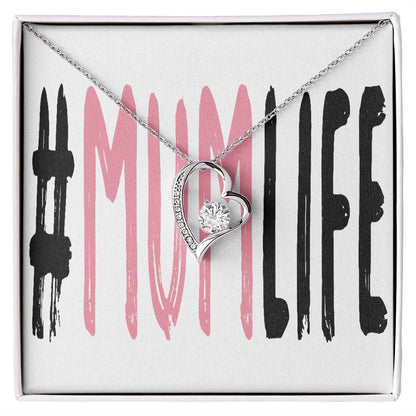 To Mom Mum Life Forever Necklace w Message Card-Express Your Love Gifts