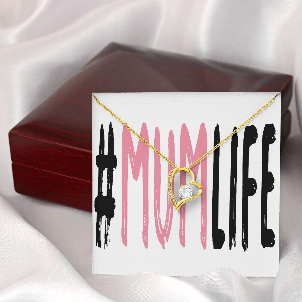 To Mom Mum Life Forever Necklace w Message Card-Express Your Love Gifts