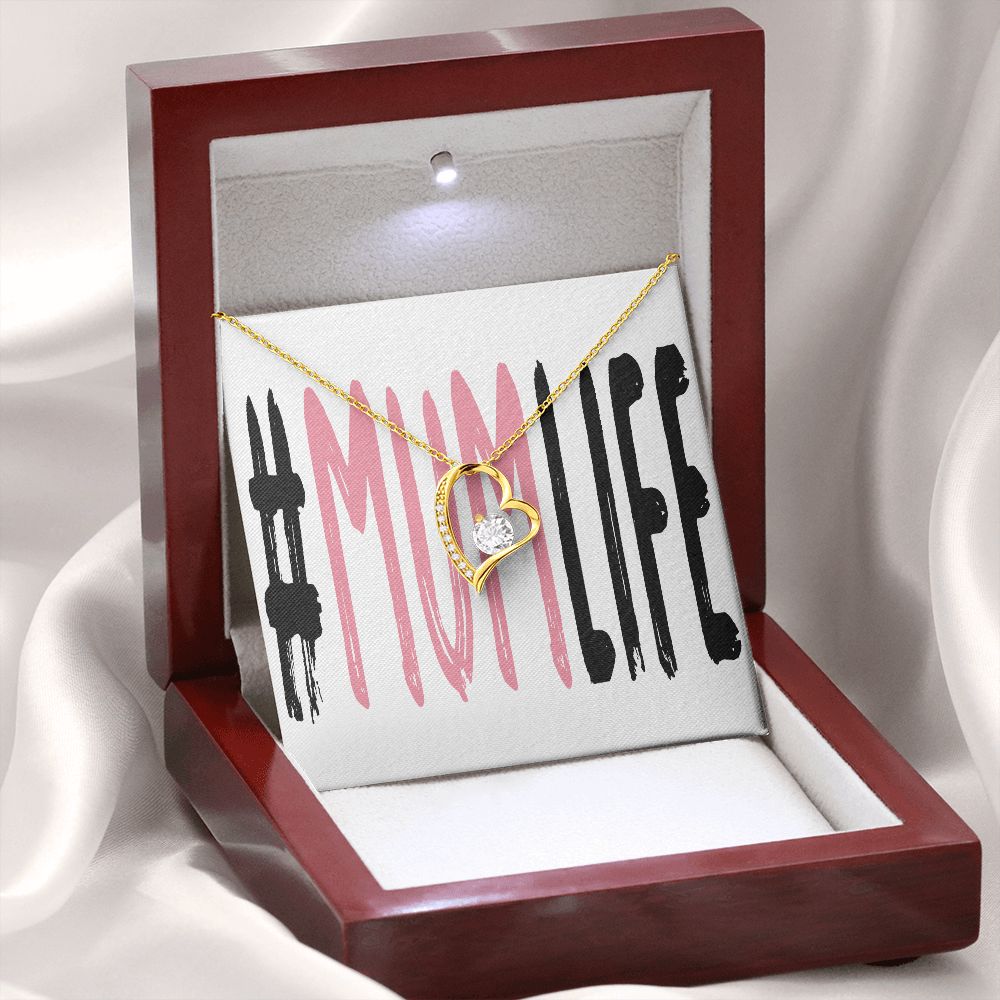 To Mom Mum Life Forever Necklace w Message Card-Express Your Love Gifts