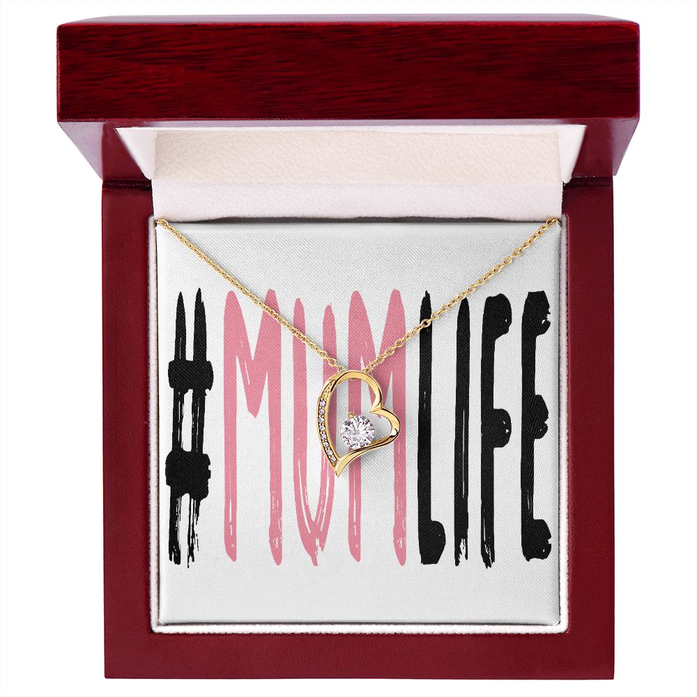 To Mom Mum Life Forever Necklace w Message Card-Express Your Love Gifts