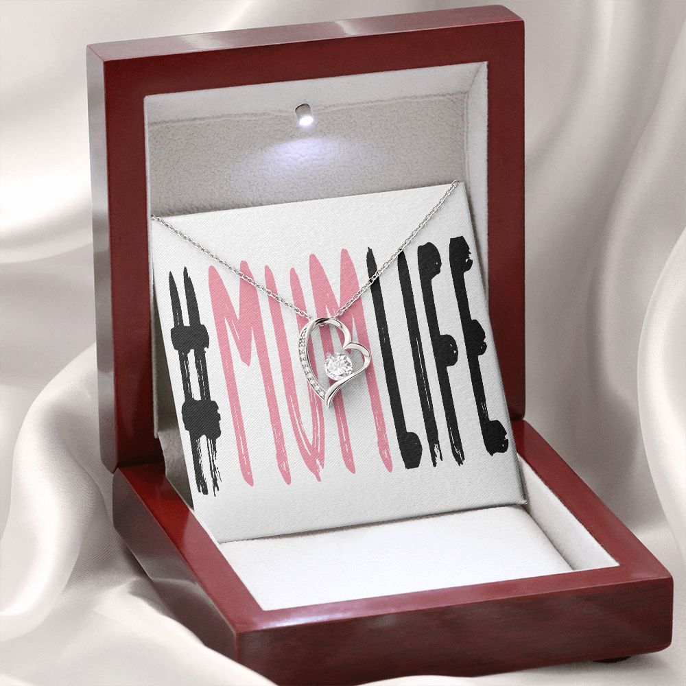 To Mom Mum Life Forever Necklace w Message Card-Express Your Love Gifts