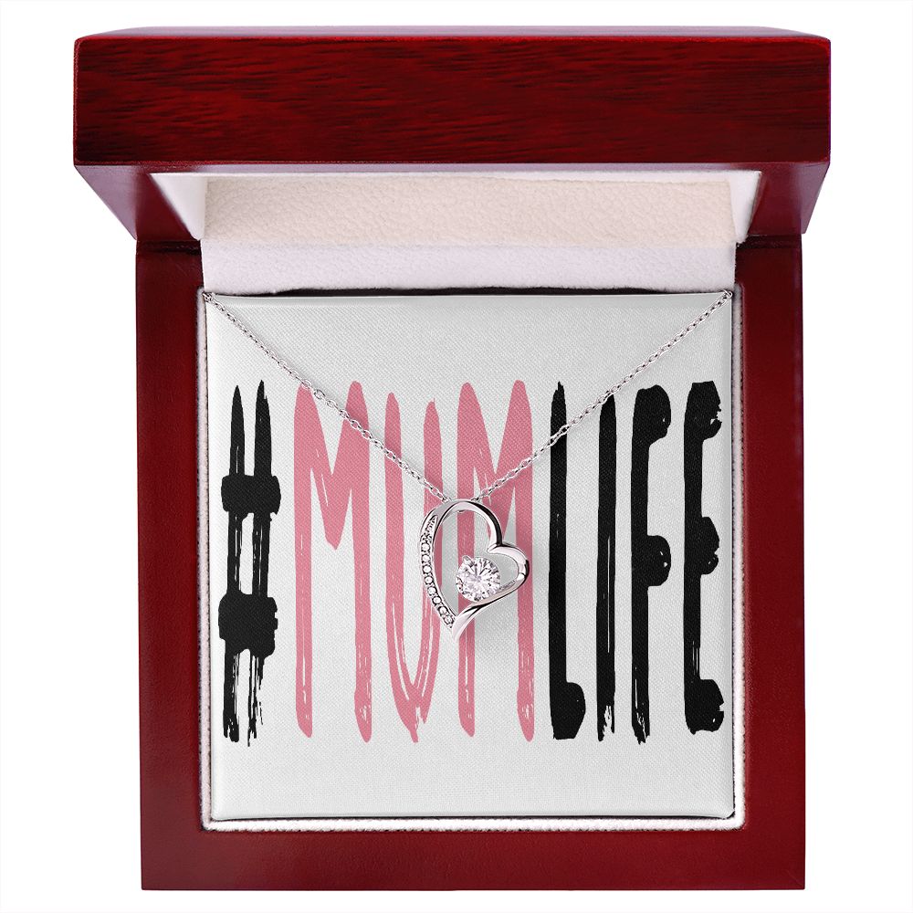 To Mom Mum Life Forever Necklace w Message Card-Express Your Love Gifts