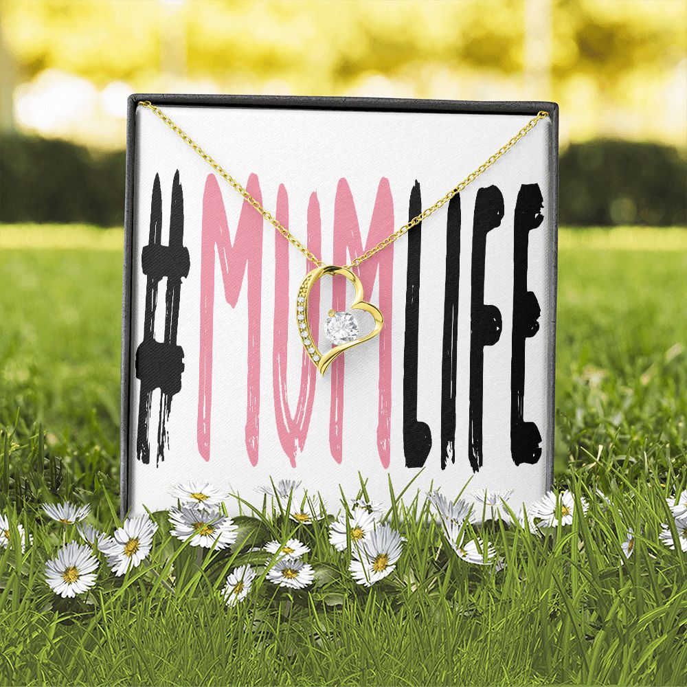 To Mom Mum Life Forever Necklace w Message Card-Express Your Love Gifts