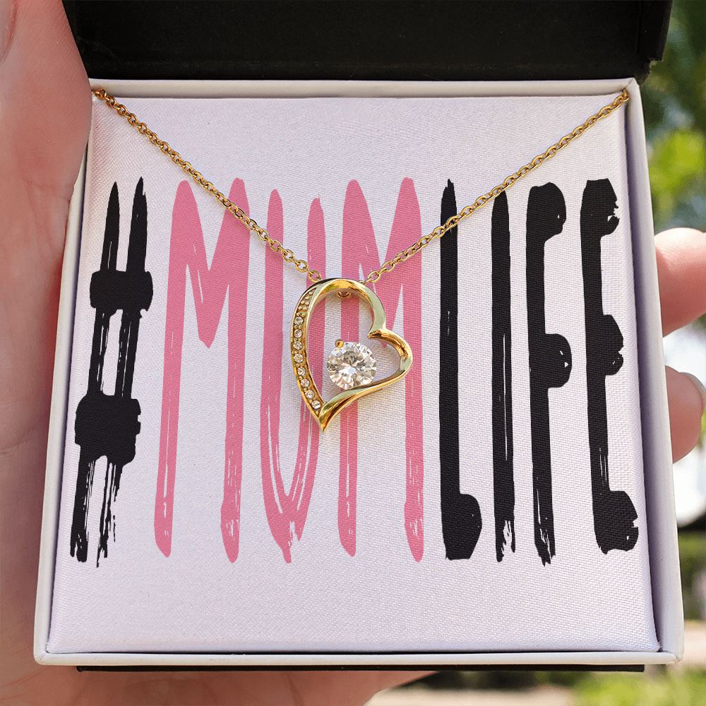 To Mom Mum Life Forever Necklace w Message Card-Express Your Love Gifts