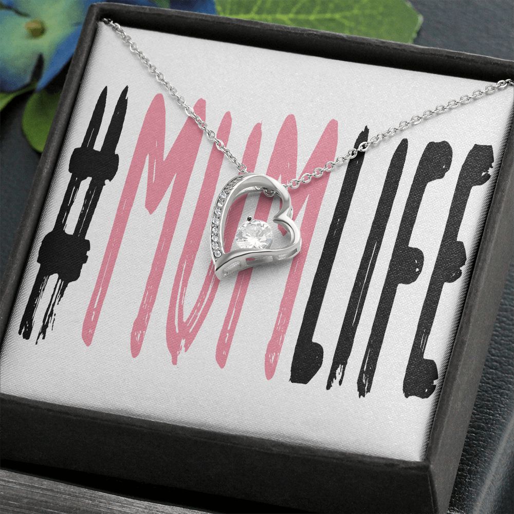 To Mom Mum Life Forever Necklace w Message Card-Express Your Love Gifts