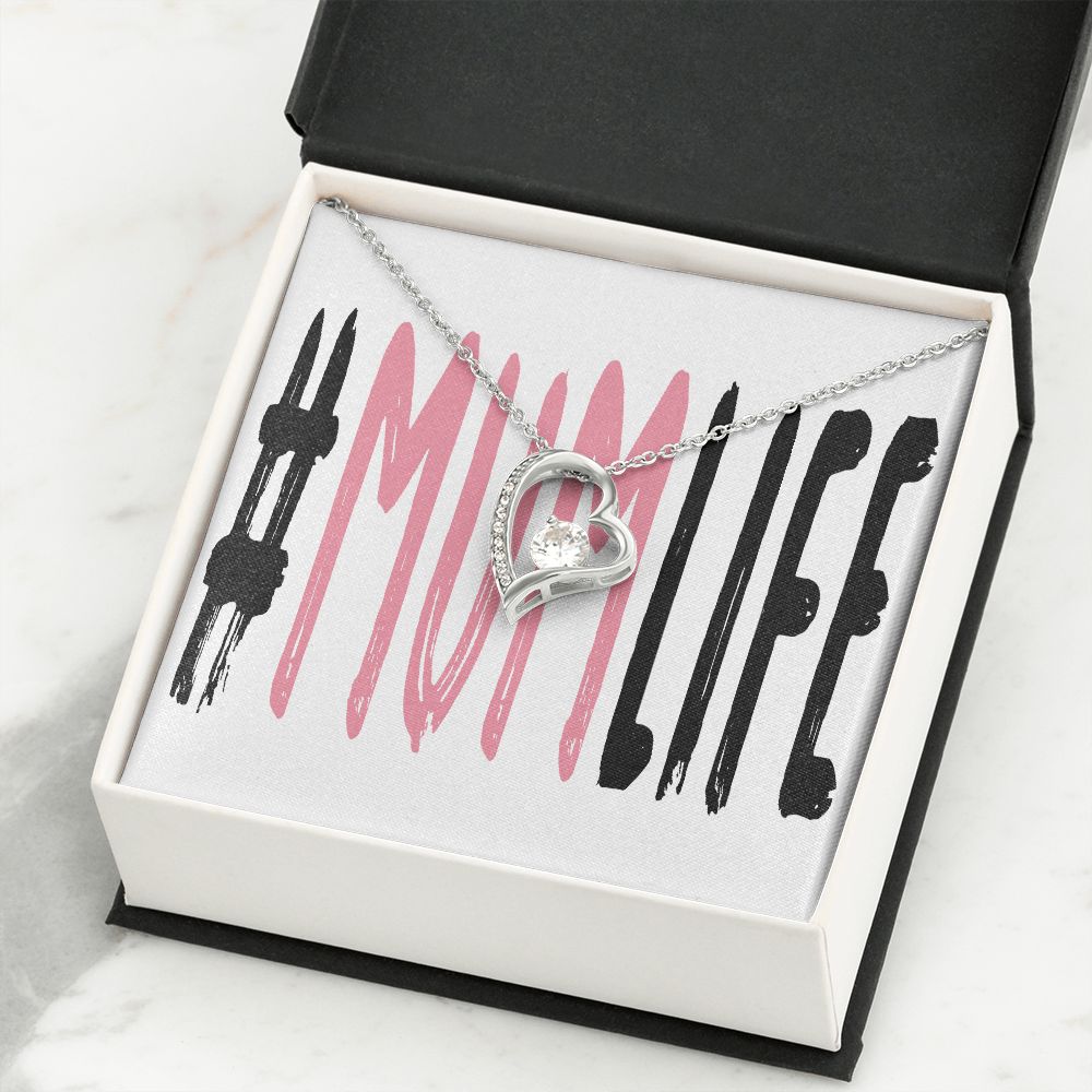 To Mom Mum Life Forever Necklace w Message Card-Express Your Love Gifts