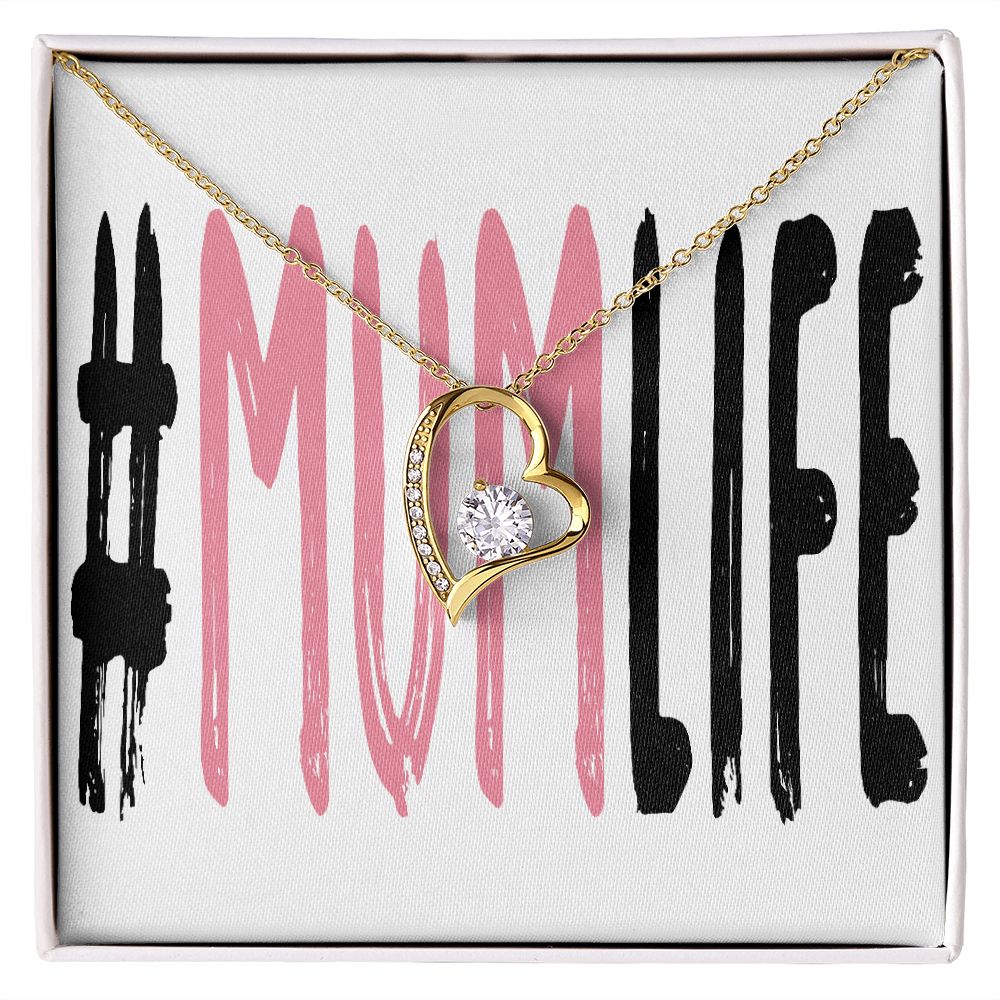 To Mom Mum Life Forever Necklace w Message Card-Express Your Love Gifts