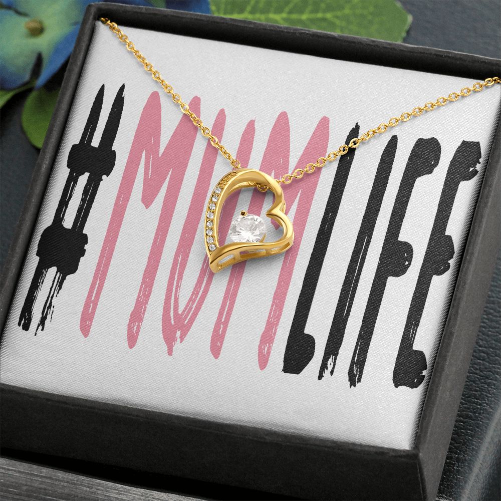 To Mom Mum Life Forever Necklace w Message Card-Express Your Love Gifts