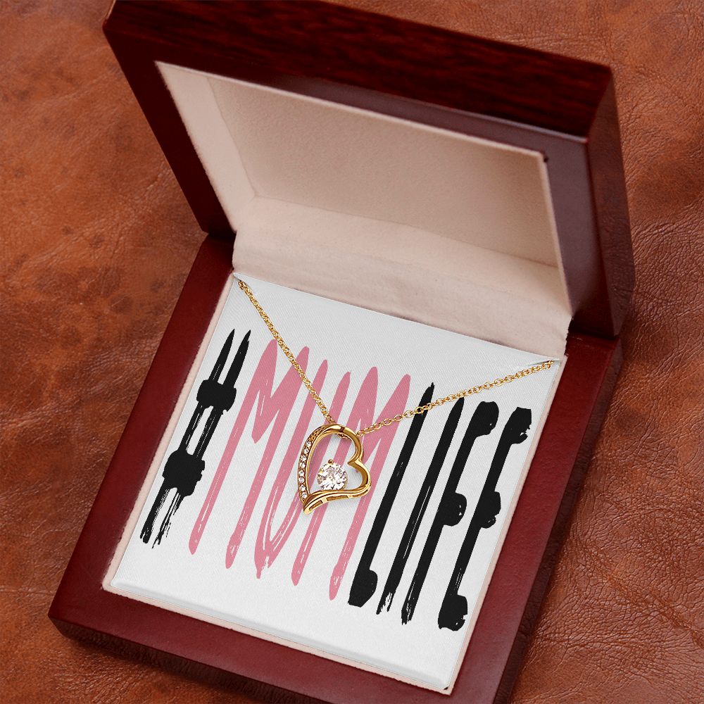 To Mom Mum Life Forever Necklace w Message Card-Express Your Love Gifts