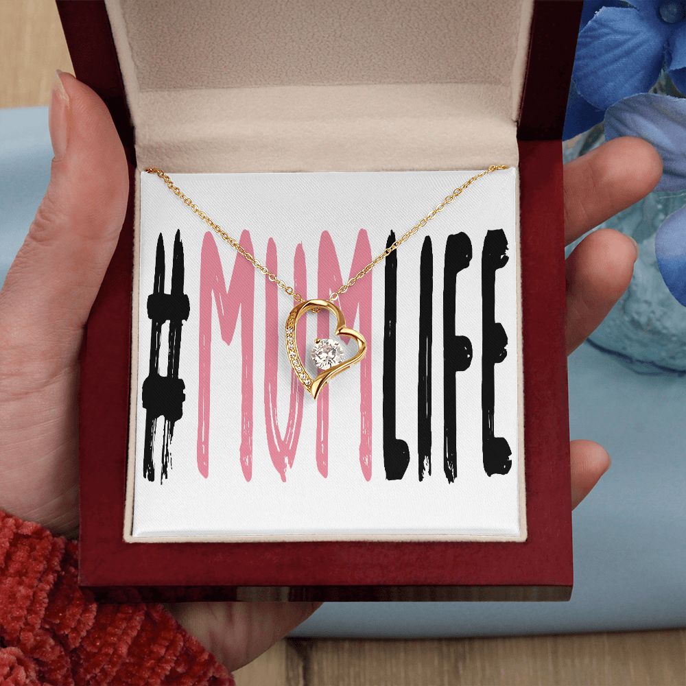 To Mom Mum Life Forever Necklace w Message Card-Express Your Love Gifts