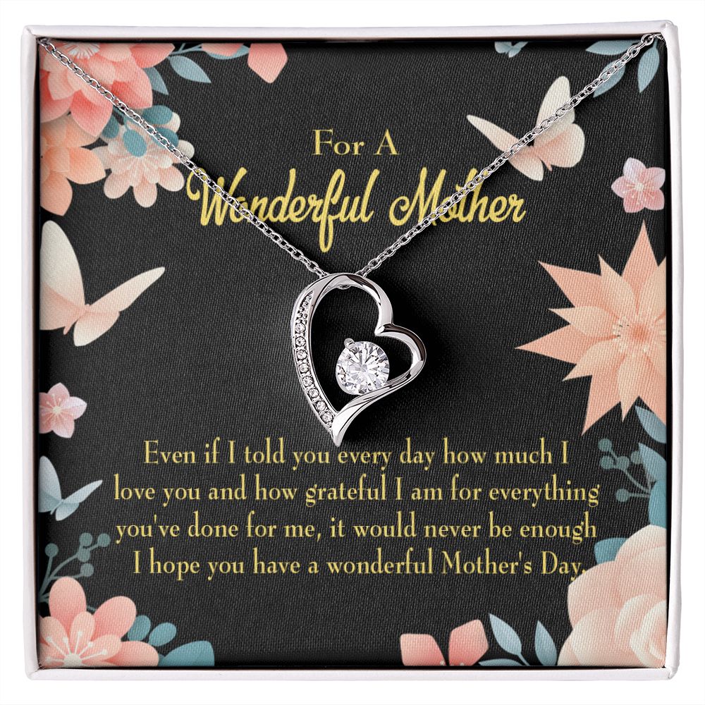 To Mom Never Be Enough Forever Necklace w Message Card-Express Your Love Gifts