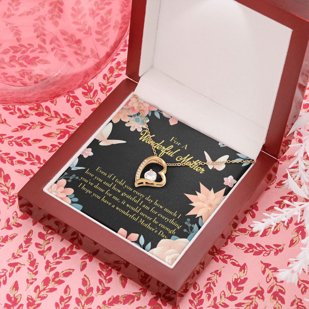 To Mom Never Be Enough Forever Necklace w Message Card-Express Your Love Gifts